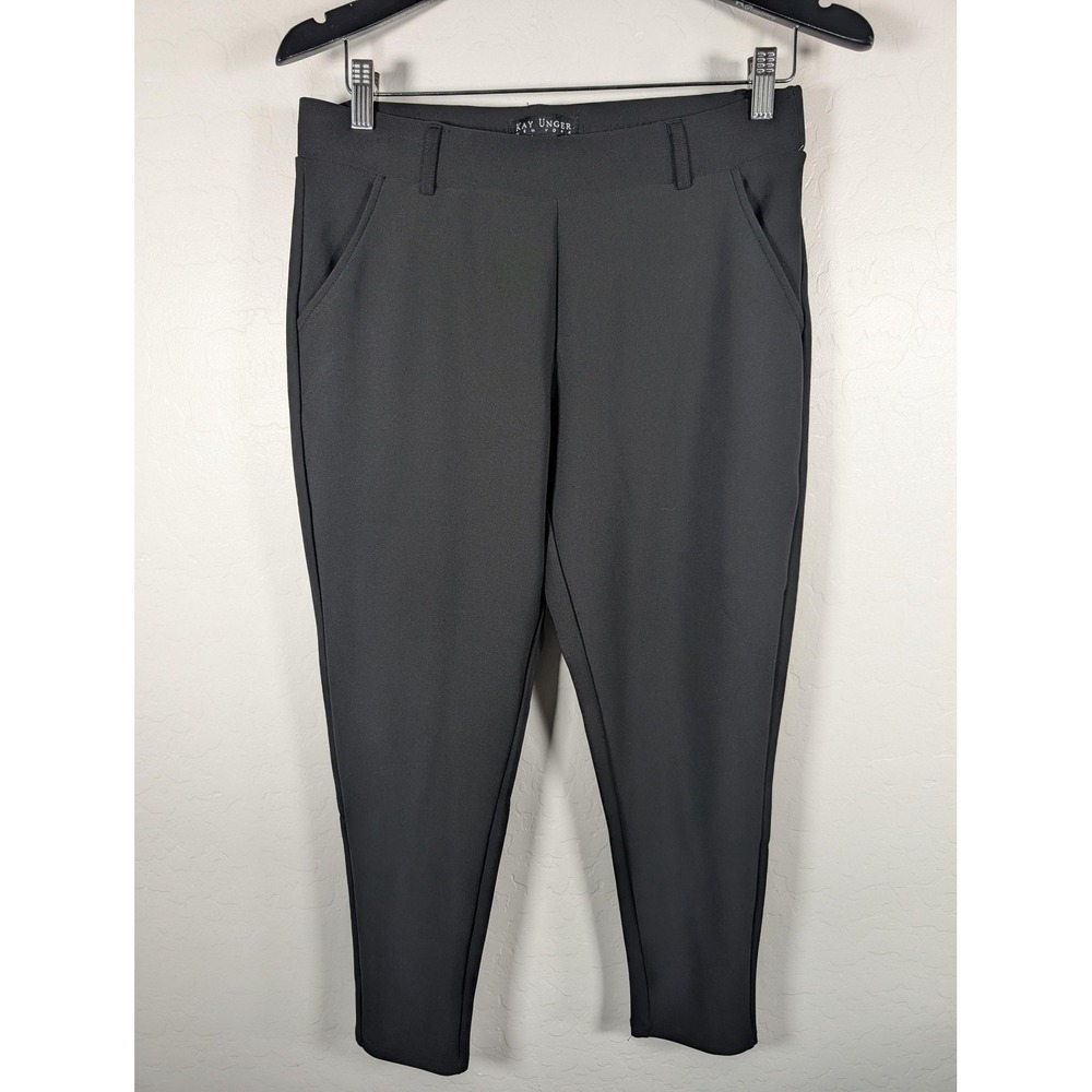 Kay Unger New York Pants Womens Petite Large Black‎ Stretch Tapered Ankle Dress